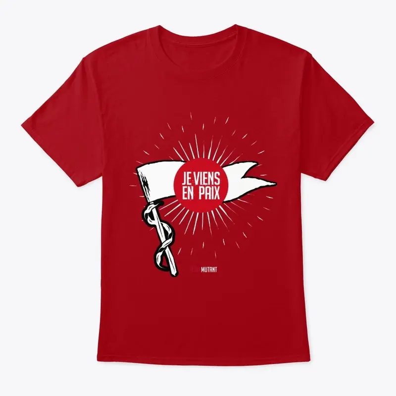 TSHIRT NOIR/ROUGE - JE VIENS EN PAIX